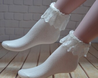 ladies boot socks with lace