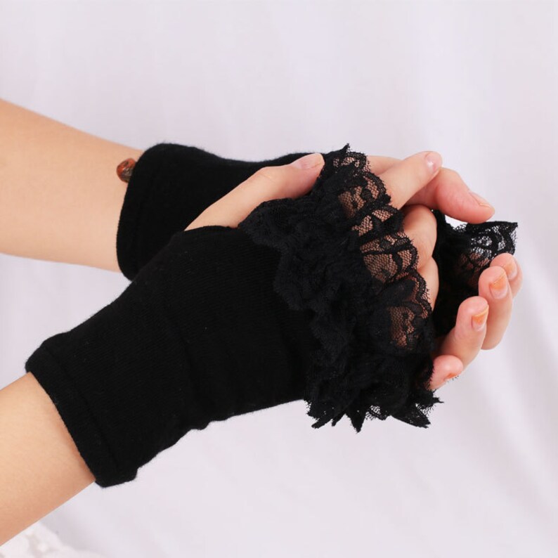 Black Lace Arm Warmers sexy Black Lace Gloves Goth Black Etsy
