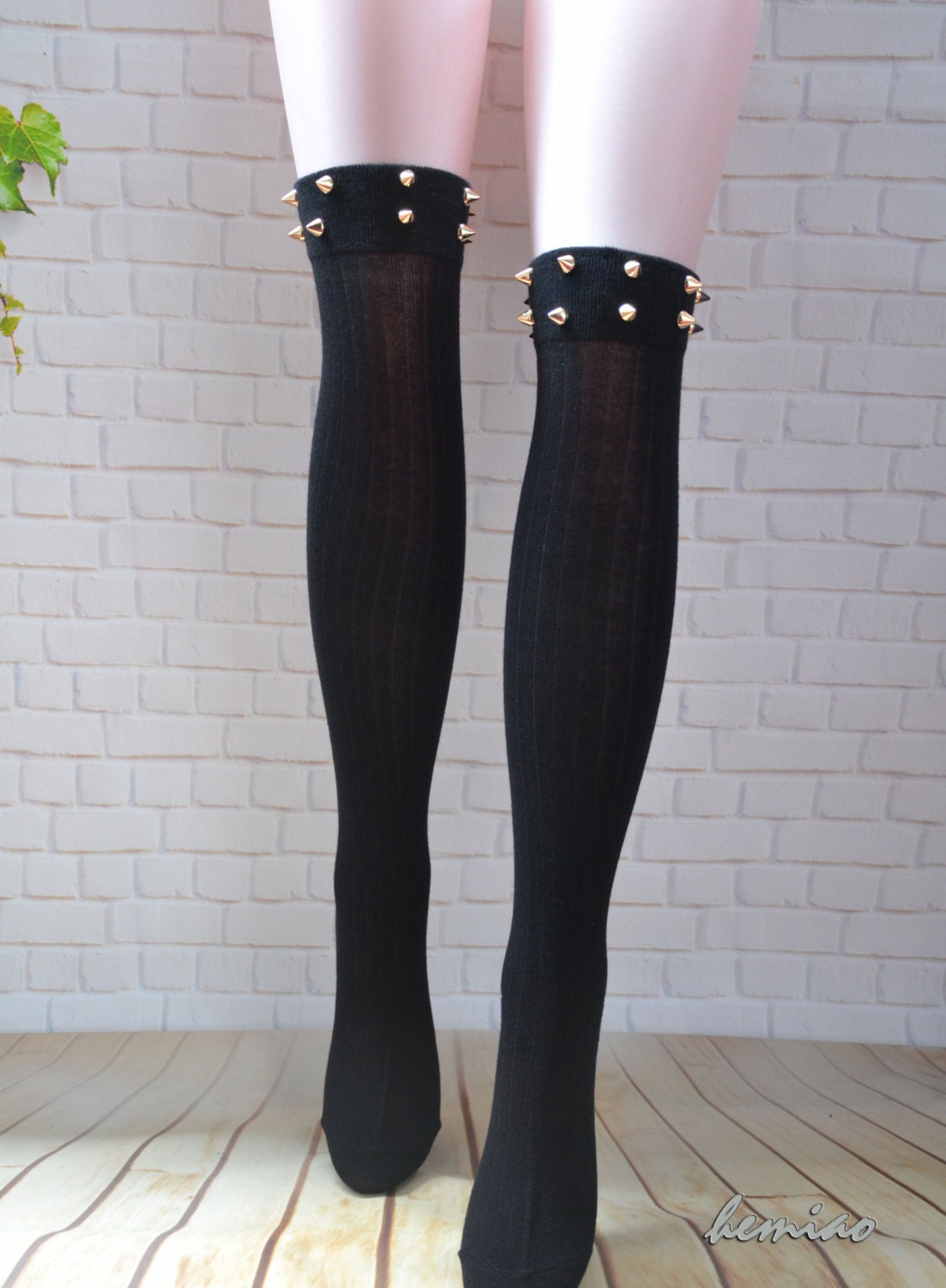 SALE Spiked Knee High Boot Socks studded Socks Studdes Etsy UK