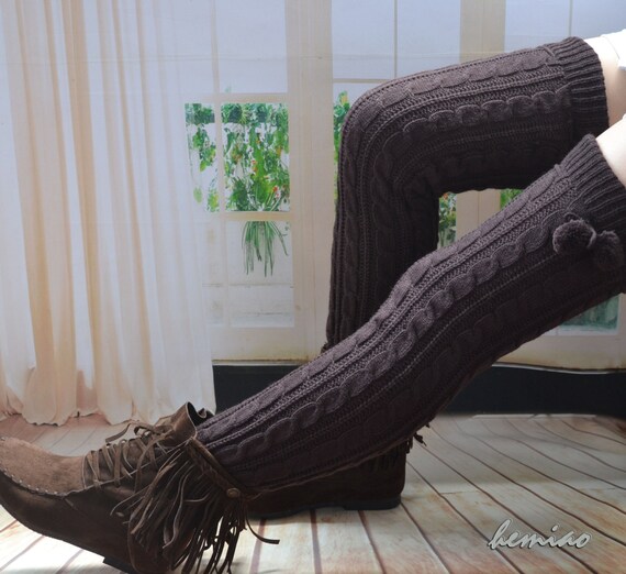 cable knit thigh highs