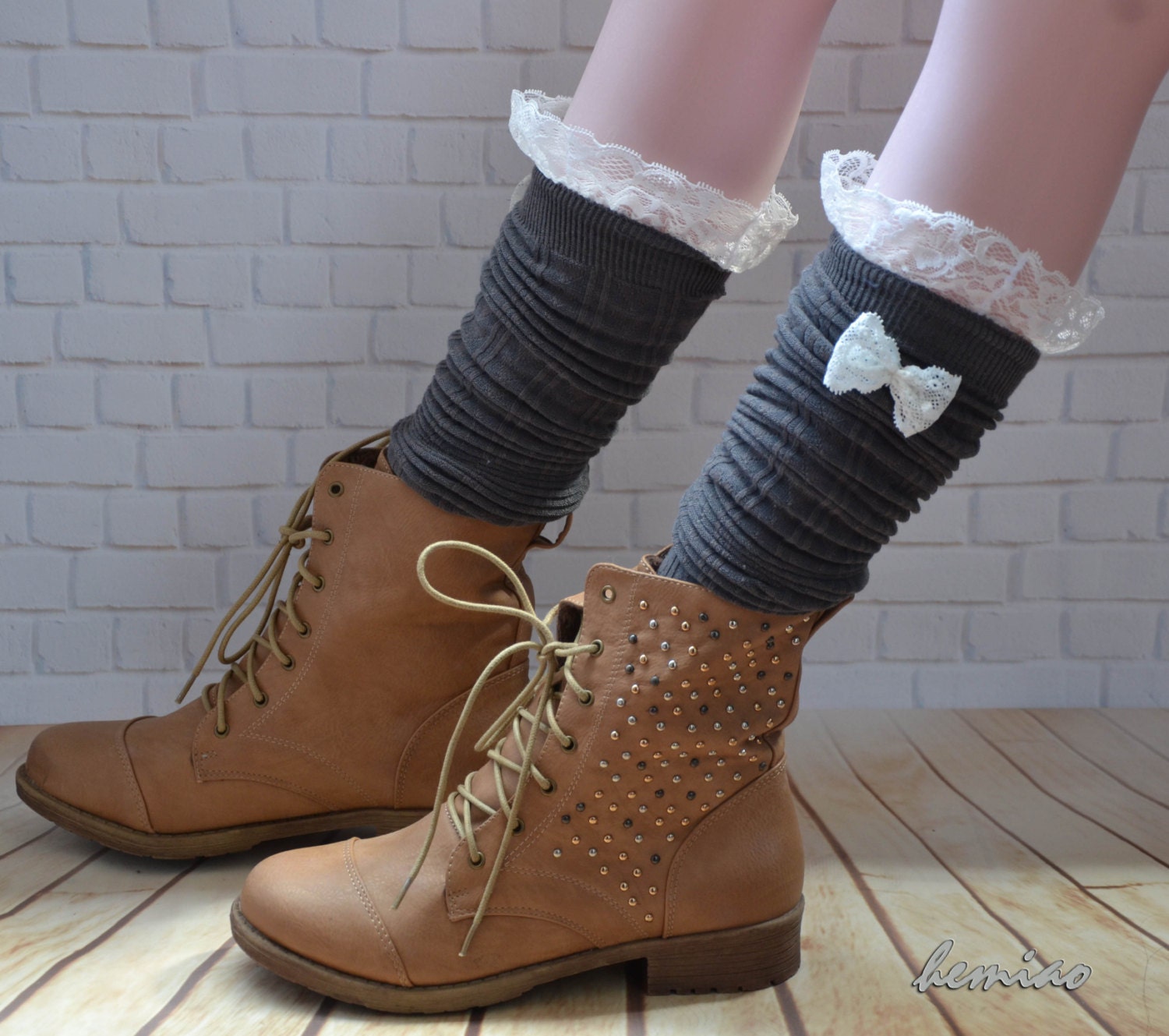 SALE Lace and Bow Thigh High Socks Long Stockings Over the Etsy UK