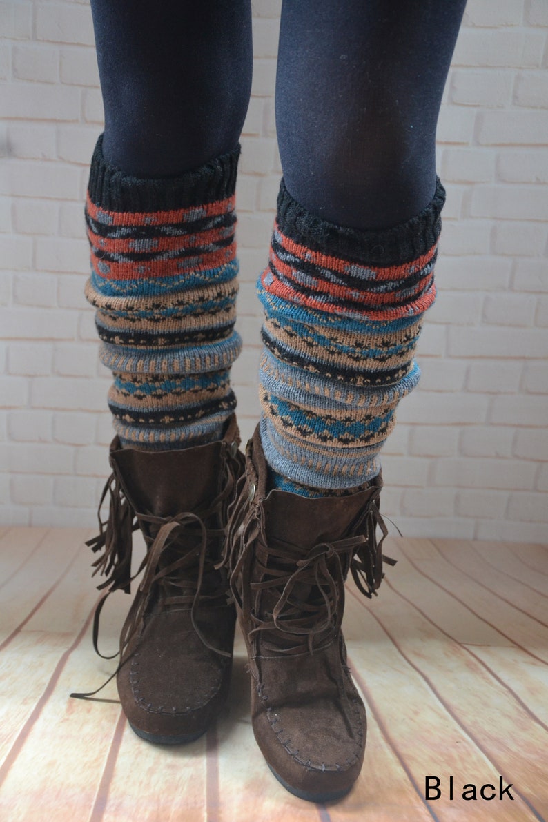 Bohemia socks,Christmas legwear,Bohemia leg warmers ,Knit womens leg warmers ,chunky leg warmer ,wool boot cuffs ,winter accessories, image 6
