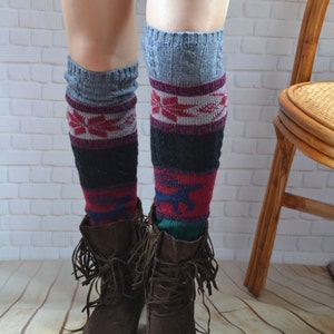 Knit  womens  leg warmers ,Christmas socks,chunky  wool leg warmer ,cable boot cuffs ,winter accessories,knit  Christmas  legwear,