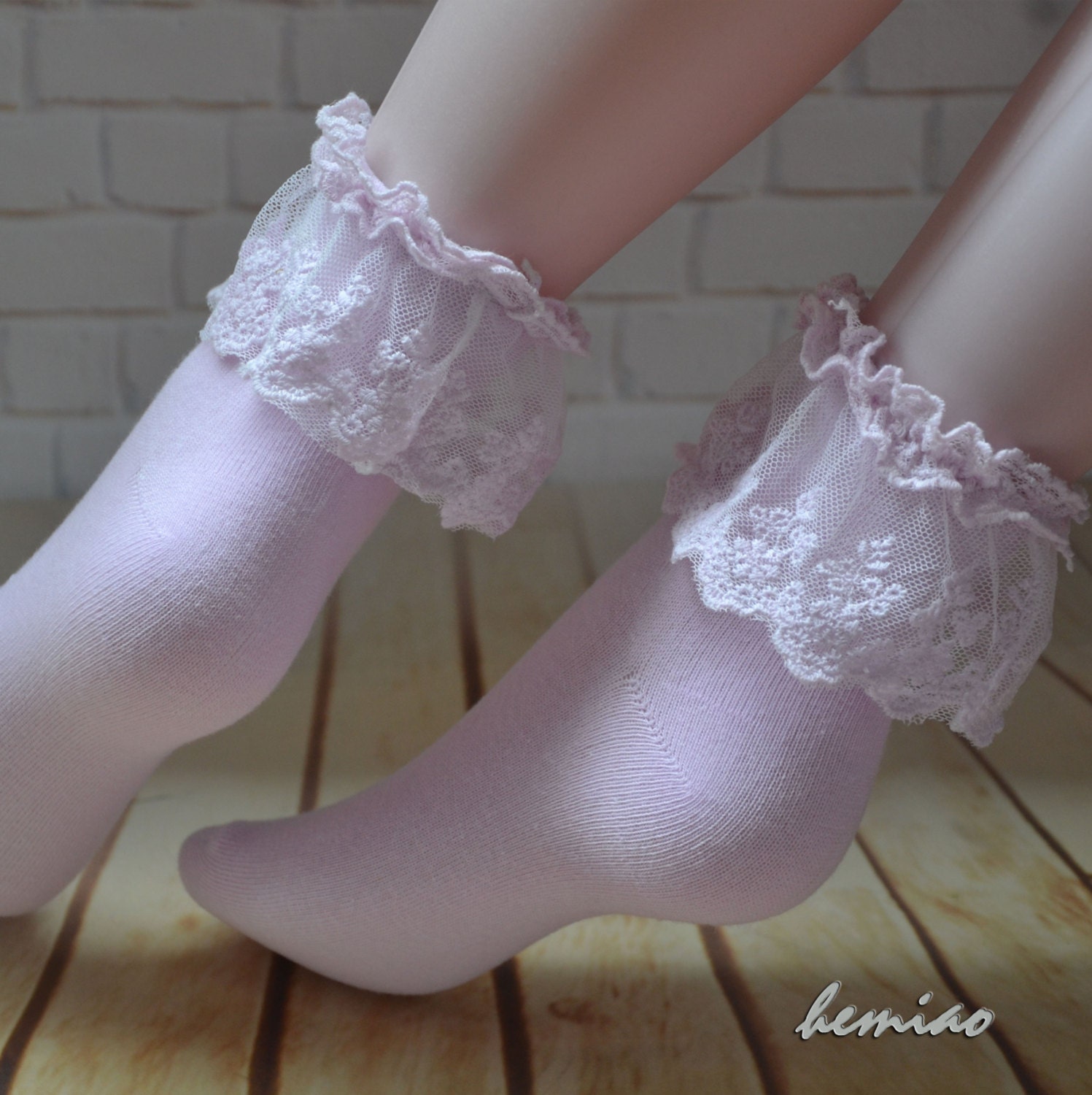 Women Lace Socks Lace Ankle Sockslight Purple Lace - Etsy