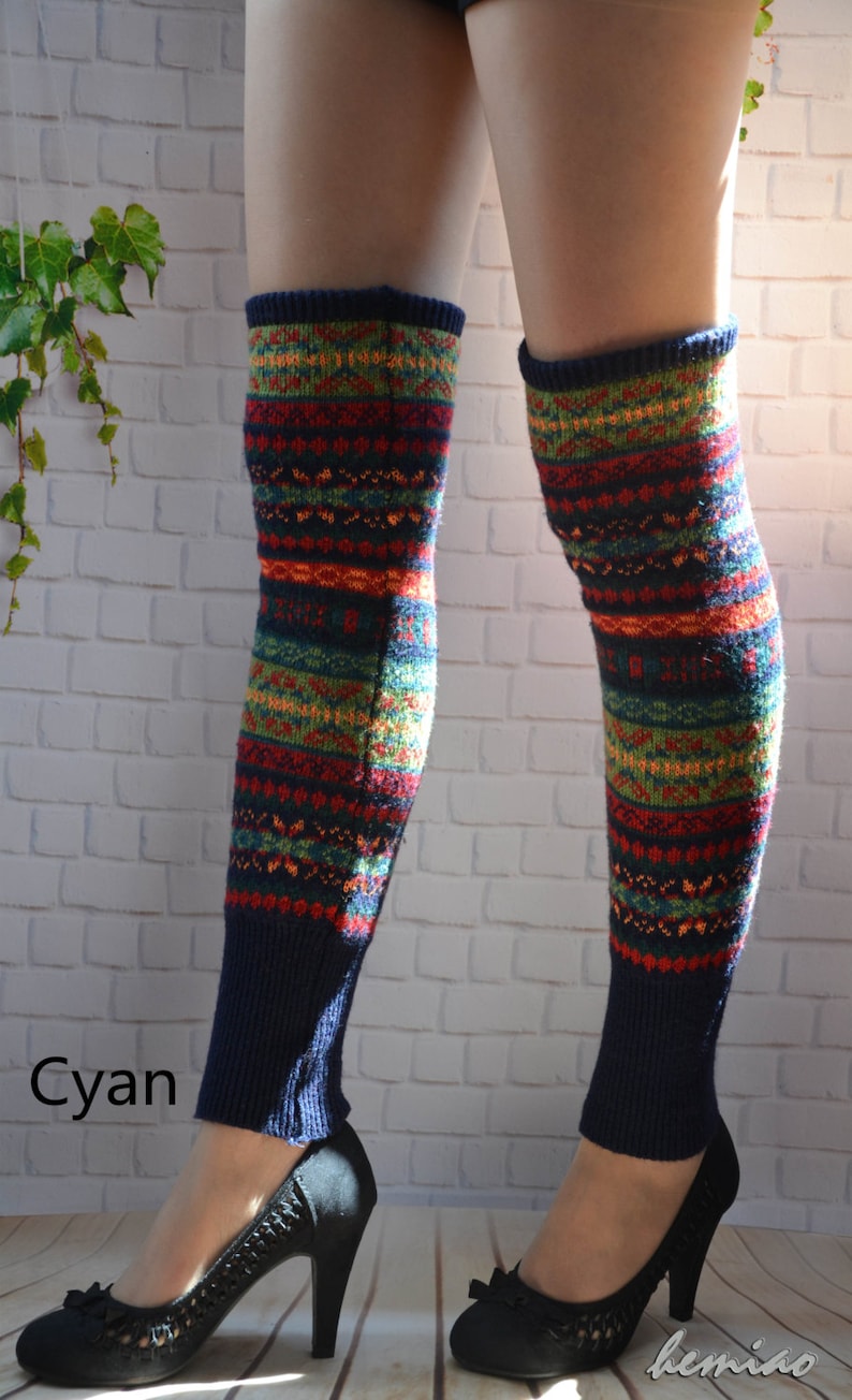 Knit womens leg warmers thigh high socks.over knee Etsy