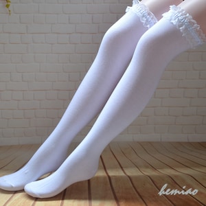 Wedding  socks ,knee high boot socks ,Knee high socks with lace  ,over knee socks ,Thigh high socks ,Black Boot Socks , unique gift for her