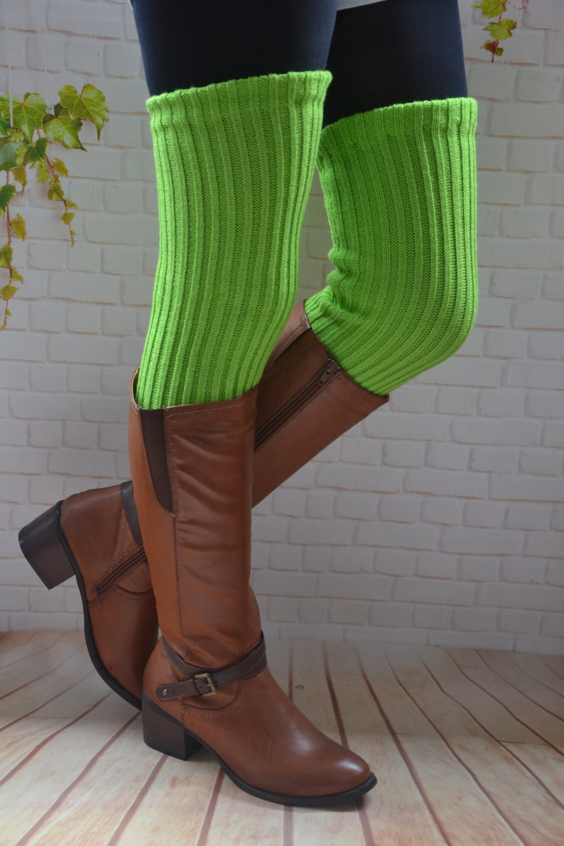 Knit Brown Thigh High Leg Warmers knit Over Knee Long Leg Etsy