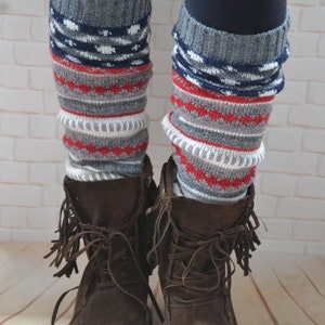 Bohemia socks,Christmas legwear,Bohemia leg warmers ,Knit womens leg warmers ,chunky leg warmer ,wool boot cuffs ,winter accessories, image 7