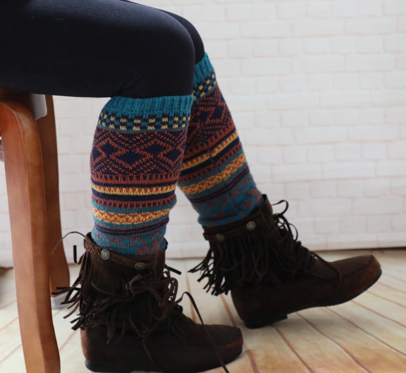 SALE Knitted Womens Leg Warmersknit Boot Cuffs Womens Black | Etsy