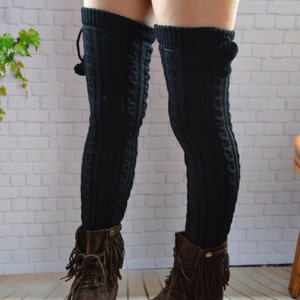 25in long thigh  high socks ,  hand knit womens Leg Warmers,  sexy brown Leg Warmers,  , thigh high leg warmers ,winter   accessories