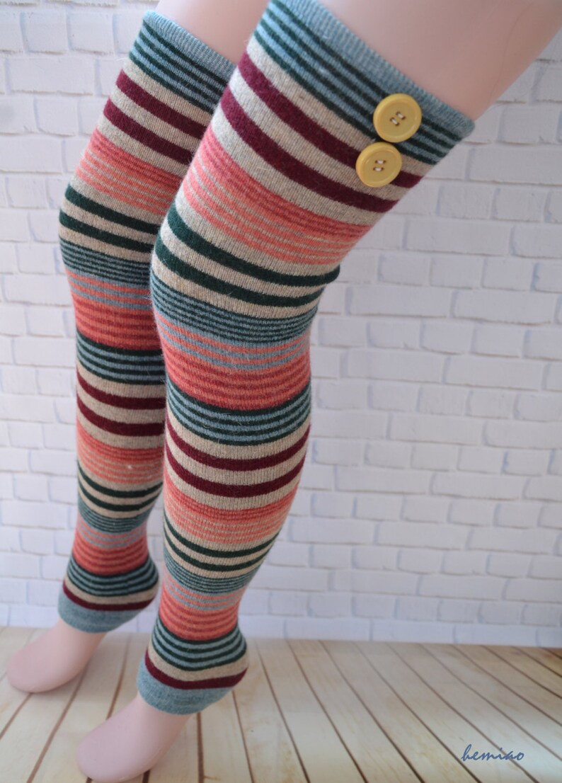 Thigh High leg warmers over the knee socks woman leg Etsy