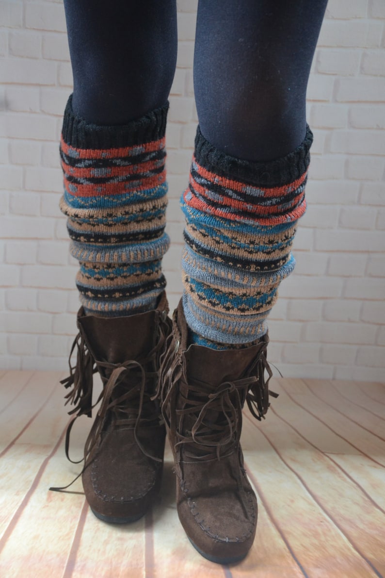 Bohemia socks,Christmas legwear,Bohemia leg  warmers  ,Knit  womens  leg warmers ,chunky   leg warmer ,wool  boot cuffs ,winter accessories,