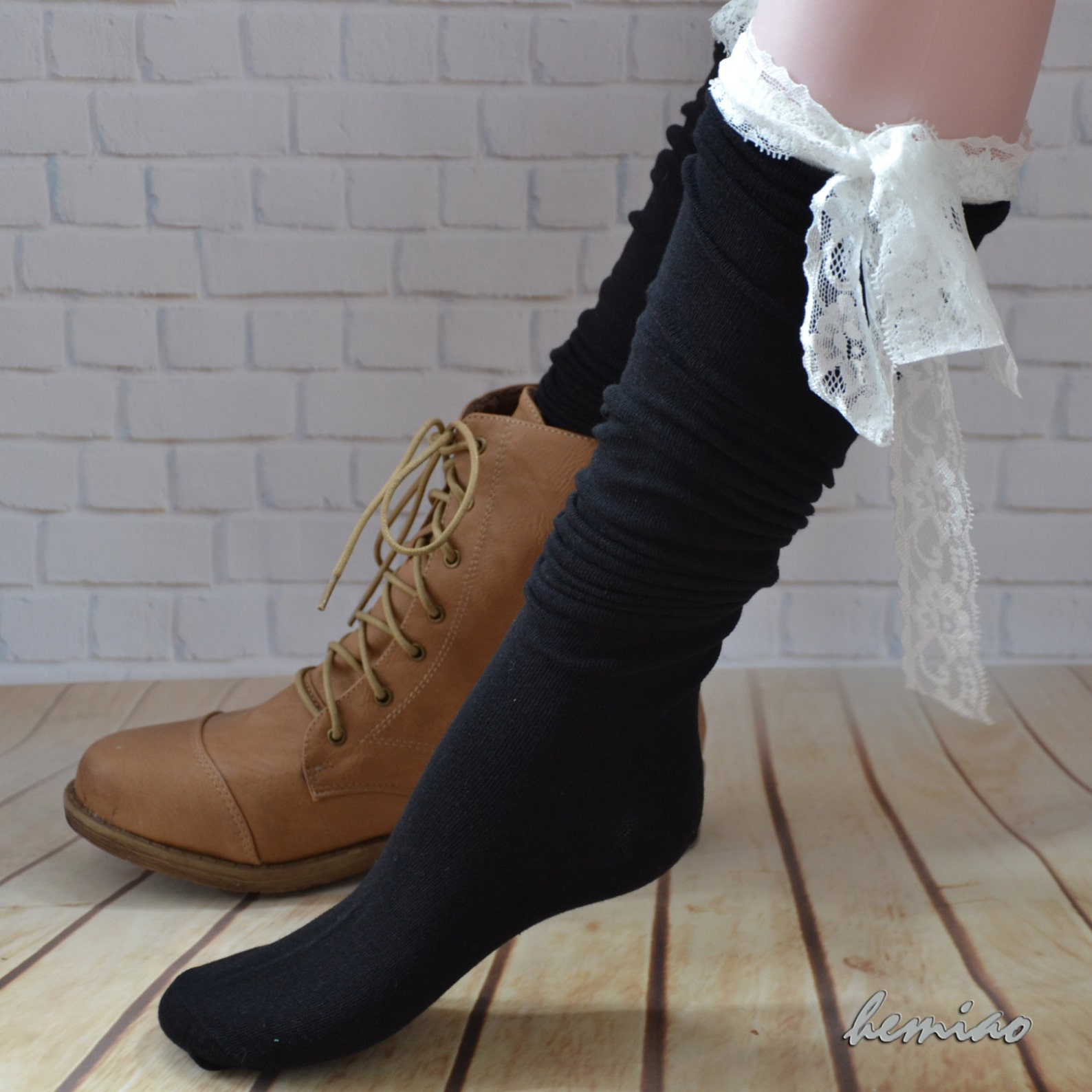 Womens Lace Boot Sockswomen Knee Socks Thigh High Socksknee Etsy