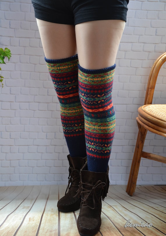 Knit Womens Leg Warmers Thigh High Socks.over Knee Socks,winter  Accessories, Chunky Wool Socks,colorful Long Leg Warmer, 18in Long Socks -   Canada