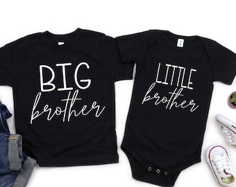 Big Brother Little Brother Shirts, Biggest Brother Littlest Brother, Gift for new sibling, Brother crew shirts, Pregnancy Announcement Shirt