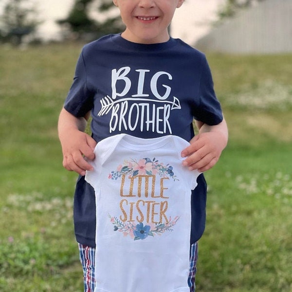 Big Brother & Little Sister T-Shirt and Bodysuit - Big Brother Tee - Big Brother Little Sister Outfit - Big Bro Lil Sis