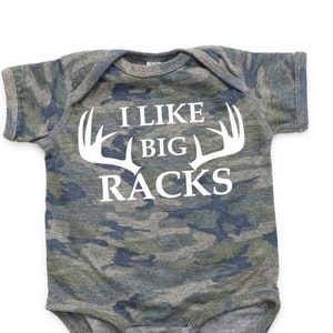 I LIKE BIG RACKS - Hunting Baby Bodysuit- Redneck Baby Bodysuit - Baby Hunting Clothes