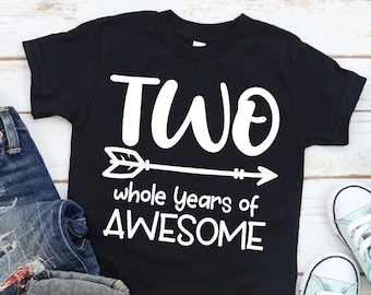 SECOND Birthday Shirt 2nd Birthday Outfit Birthday Shirt Two Wild Tee Two Years Old Birthday Shirt Two Years of Awesome Boys Birthday Shirt