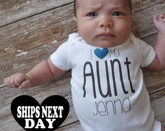 I love My Aunt - My Auntie Loves Me - Auntie Shirt - Auntie Onesie - Promoted to Auntie - Aunties Girl Shirt Aunties Boy Shirt