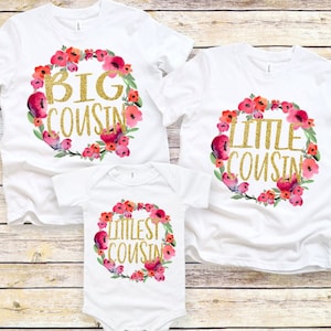 Big Little Littlest Cousin - Cousin Tees - Promoted to Big Cousin - New Cousin Bodysuit