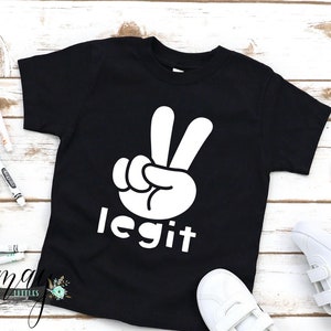 TWO Legit to Quit -  Birthday Shirt - 2nd Birthday Shirt - I'm Two Years Old Tee