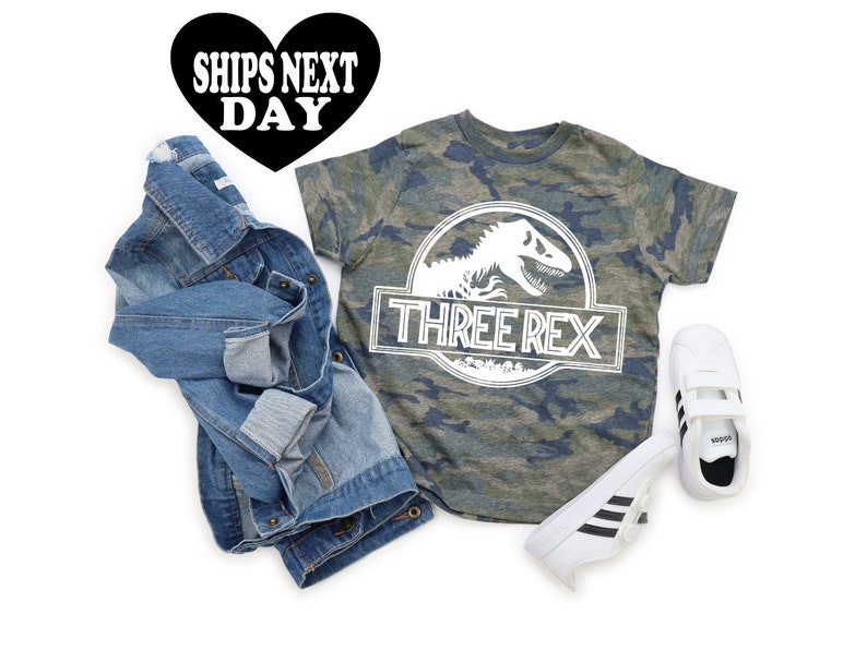 THIRD Birthday Shirt 3rd Birthday Outfit Three Rex Dinosaur Birthday Shirt Girls Dinosaur Birthday Shirt Jurassic Party Birthday Shirt image 7