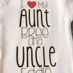 Custom I love My Aunt and Uncle Funny Baby Bodysuit Aunt and Uncle Baby Jumper Auntie Uncle Bodysuit Bild 3