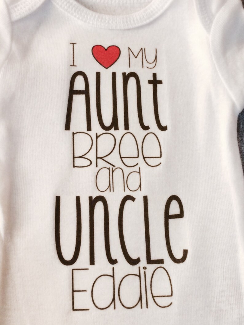 Custom I love My Aunt and Uncle Funny Baby Bodysuit Aunt and Uncle Baby Jumper Auntie Uncle Bodysuit Bild 3