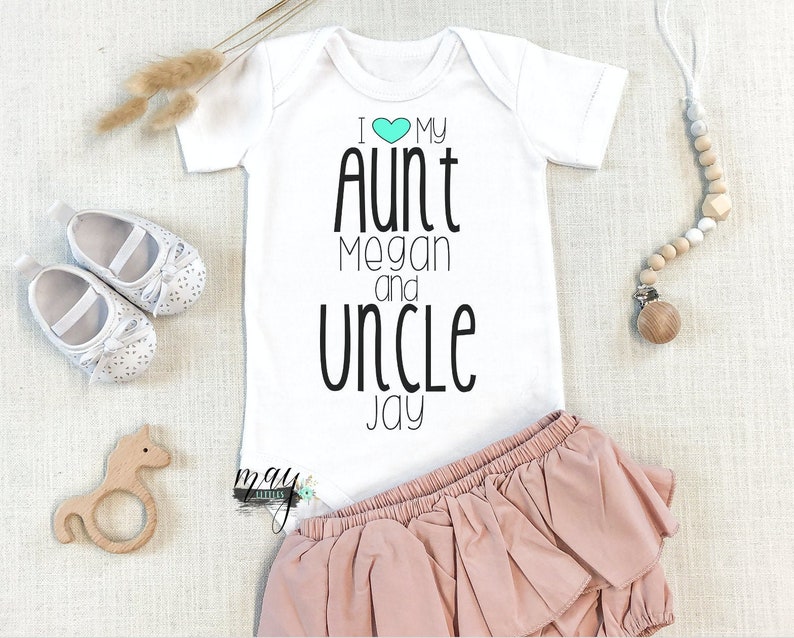 Custom I love My Aunt and Uncle Funny Baby Bodysuit Aunt and Uncle Baby Jumper Auntie Uncle Bodysuit Bild 1