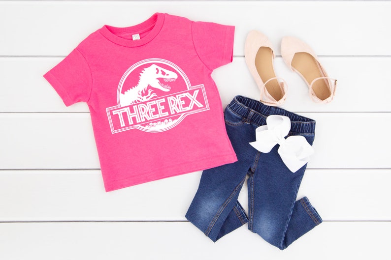 THIRD Birthday Shirt 3rd Birthday Outfit Three Rex Dinosaur Birthday Shirt Girls Dinosaur Birthday Shirt Jurassic Party Birthday Shirt image 9