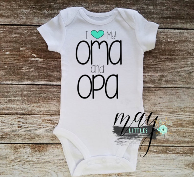 Custom I love My Oma and Opa Grandparent Bodysuit Oma and Opa Jumper image 1