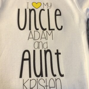 Custom I love My Aunt and Uncle Funny Baby Bodysuit Aunt and Uncle Baby Jumper Auntie Uncle Bodysuit Bild 2