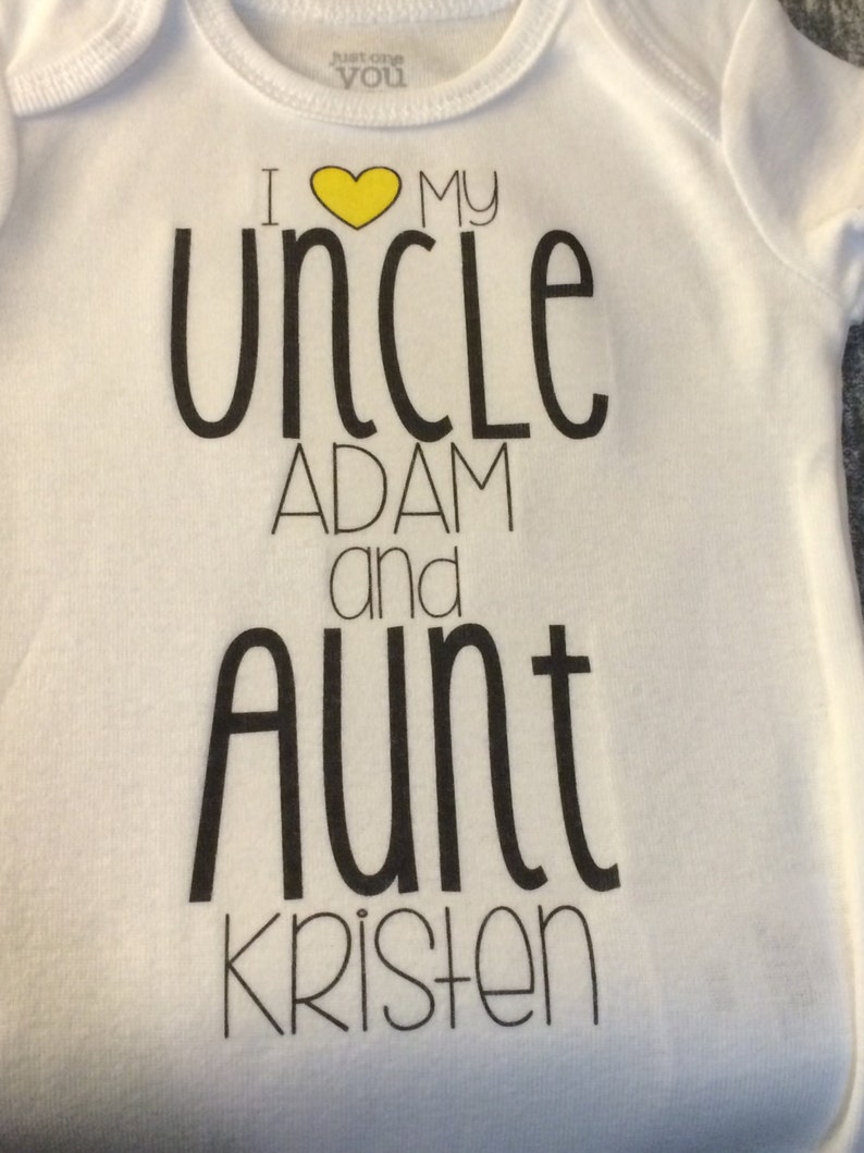 Custom I love My Aunt and Uncle Funny Baby Bodysuit Aunt and Uncle Baby Jumper Auntie Uncle Bodysuit Bild 2