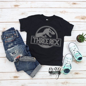 THIRD Birthday Shirt 3rd Birthday Outfit Three Rex Dinosaur Birthday Shirt Girls Dinosaur Birthday Shirt Jurassic Party Birthday Shirt image 8