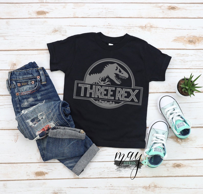 THIRD Birthday Shirt 3rd Birthday Outfit Three Rex Dinosaur Birthday Shirt Girls Dinosaur Birthday Shirt Jurassic Party Birthday Shirt image 8