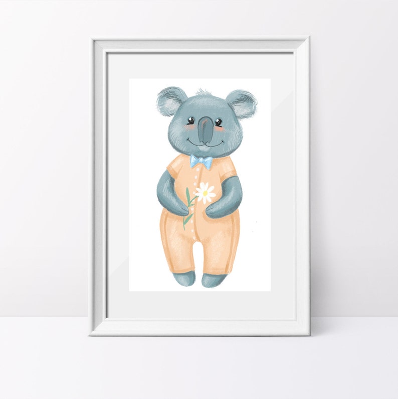 Image of Baby Koala in Clothes for Children's Room Etsy