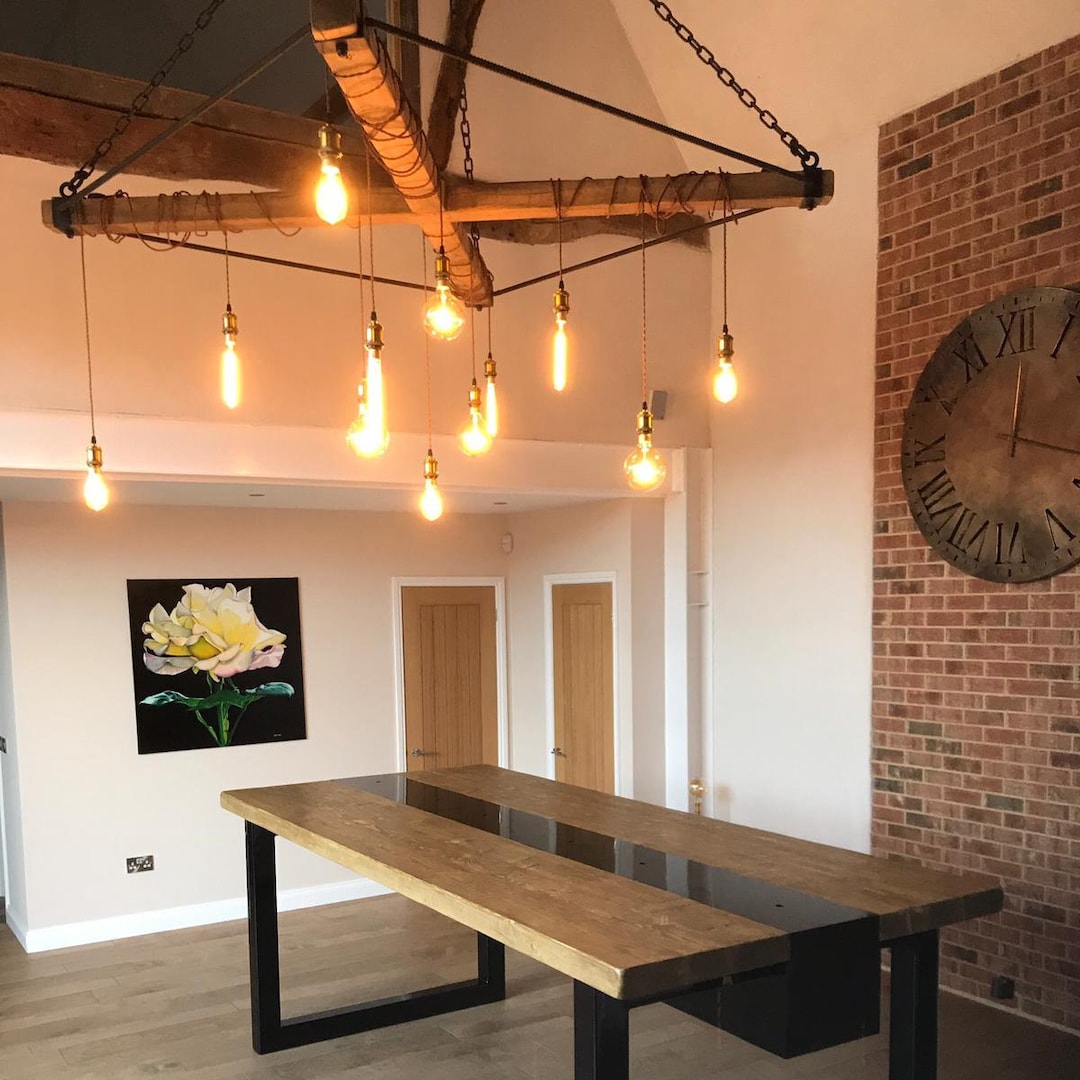 Wooden Chandelier Ceiling Light/ Hand Made Wooden Ceiling Light/rustic Wooden Pendant Chandelier ...