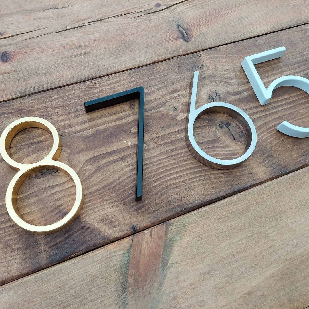 Floating Silver House Numbers Silver House Numbers House Etsy