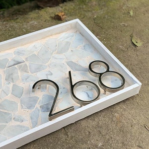 Modern House Numbers - Silver Floating House Numbers Address Signs Hanging Address Numbers Plaque Signs Door Numbers House Sign House Number
