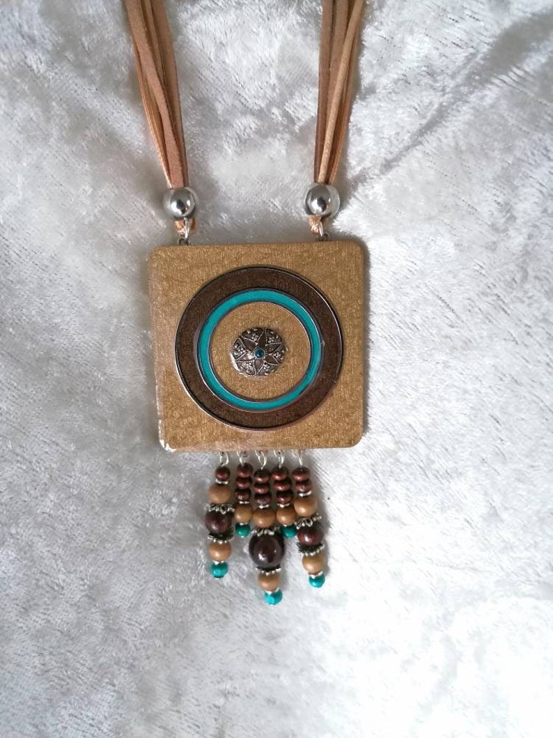 Handmade handmade wooden jewelry turquoise sand