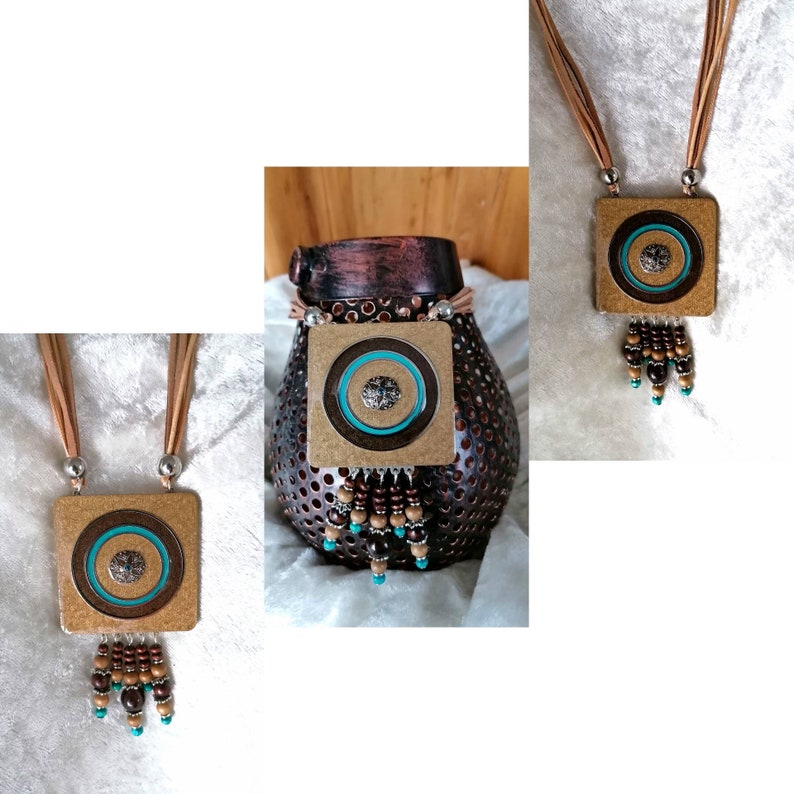 Handmade handmade wooden jewelry turquoise sand