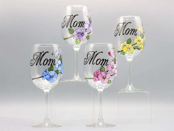 Stemless Wine Glass personalised with name, engraved glasses Mothers day  gift for her, Custom wine gift for mum unique gifts for women