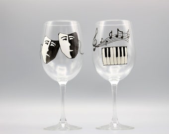 Music Wine Glasses - Etsy