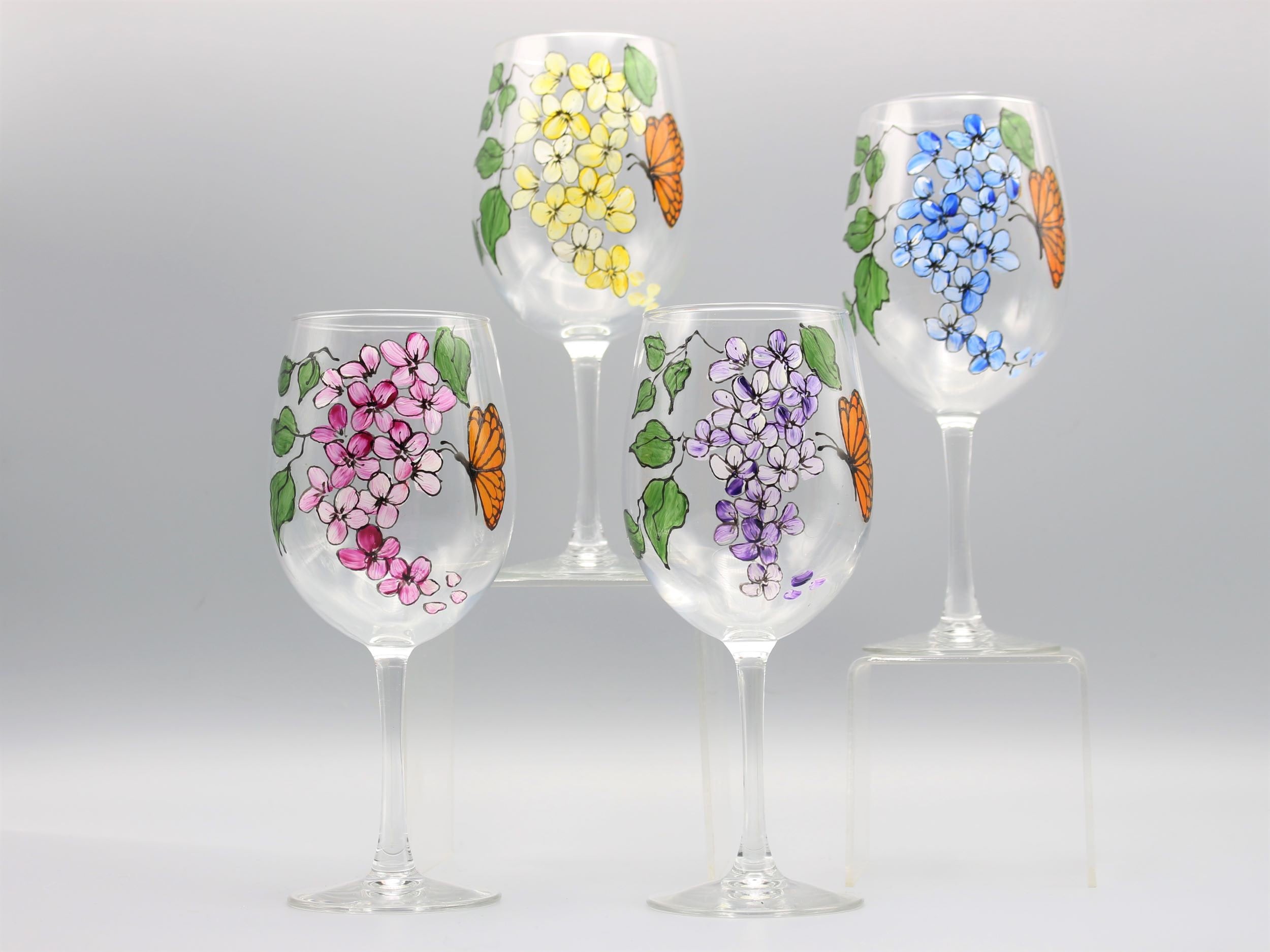 Mandala Stemless Wine Glasses II, Set of Four