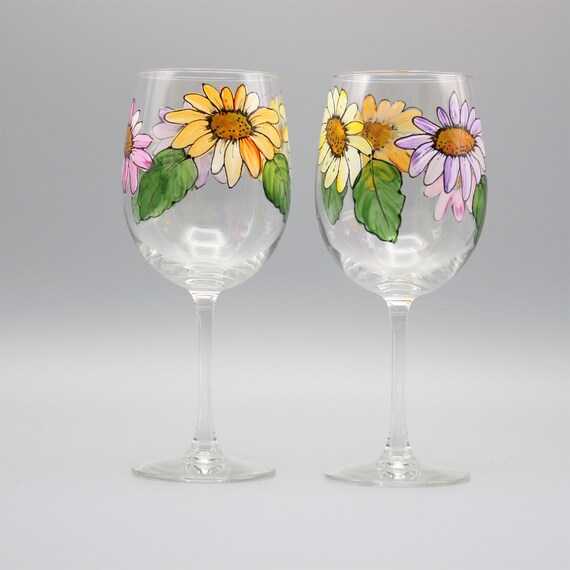 Set of Two Personalized Custom Painted Martini Glasses 