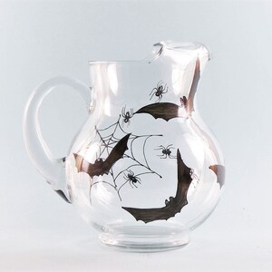 Painted Halloween Pitcher, Spooky Halloween Design, Scary Bats and ...
