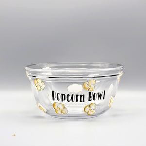 Painted Popcorn Bowl, Movie Night Popcorn Bowl, Personal Popcorn Bowl, Personalized Gift