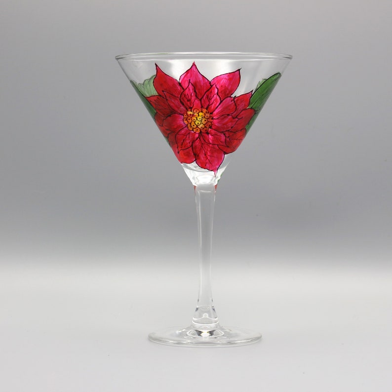 Paint Christmas Martini Glass Painted Martini Glass Etsy