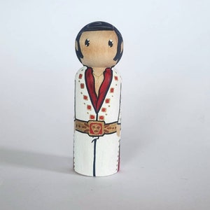 Elvis Presley peg doll, Elvis, The king doll, Elvis keepsake, Elvis Doll