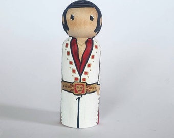 Elvis Presley peg doll, Elvis, The king doll, Elvis keepsake, Elvis Doll